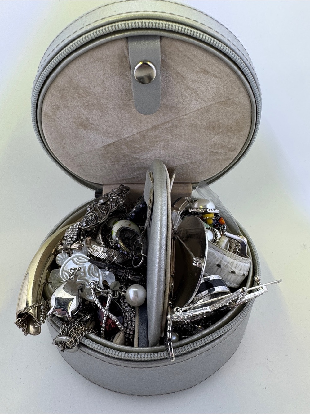 💛 Sterling & Silver Tone Jewlery Travel Jewelry Case Organizer
